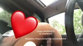 POV Car Intercourse: Excited Round Butt Brownskin 18 Year old Teen Riding Cock in Car