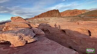 Fit couple have lovely lustful in the Valley of Fire
