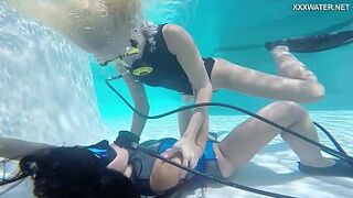 Hungarian homosexual girl babes underwater Vodichkina and Farkas
