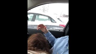 Being Not Loyal Married Wife Sucks me off in a Starbucks Parking Lot