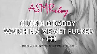 EroticAudio - ASMR Cuckold Daddy watching me get screwed, CEI, Clean Up