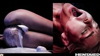 Real Life Hentai - Oviposition - Incredible Red Hair get screwed and impregnated by Alien Tentacles