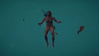 Assassin's Creed Odyssey (Kassandra Stay Underwater Tattoo Naked) (short)