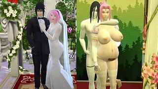 Sakura's Wedding Part four Naruto Hentai Obedient and Domesticated Lady Pregnant with her Rapists Marries in front of her Horned Husband and Sad Netorare