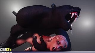 Beauty Appealing Mates with Furry Monster | Huge Penis Monster | 3D Porn Wild Life