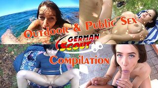 GERMAN SCOUT - OUTDOOR OUTSIDE INTERCOURSE AND SPERM SHOT COMPILATION WITH TEENS AND mama