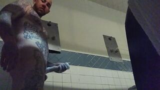 Prison sex by hand, solo, moist, cum blast, immense dick,  white man meat,  tattoos,  large white Penis, white guy