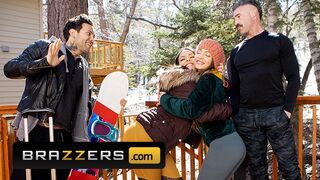 Brazzers - Chesty Beauty Queen Abigail Mac Banged Rock by Tiny Hands in the Snow