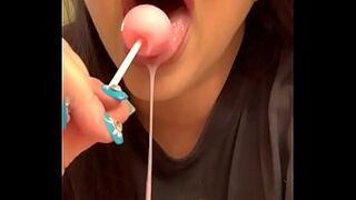 Marcy Diamond giving sloppy sucking dick to lollipop with tons of spit