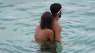 Daughter Couple Gets Caught Fucking on the Beach - Part one: Sex By Hand under Water