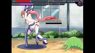 Schoolgirl hentai having sexual intercourse with guys and monsters in Orgafighter ryona act sex act game