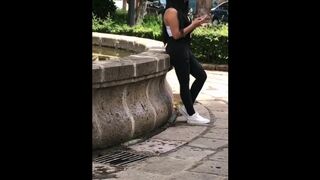CASH for INTERCOURSE,Mexican Sweet Sixteen on the Streets is Waiting for her Boyfriend and I Pay Her! BUTT IN PUBLIC SPACE.