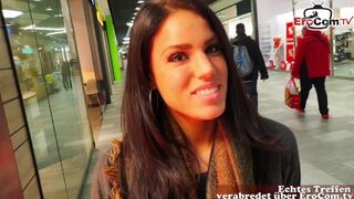 German Latina Model Eighteen Years Old Public Space Pick up in Shopping Center and Bareback