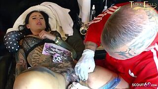 Rare Live Vagina Tattoo and Sucking Dick at same time for German Eighteen Years Old Snowwhite
