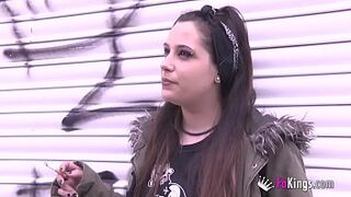 Teens today: A babe punk alternative gal shows herself and gets fucked by a latino