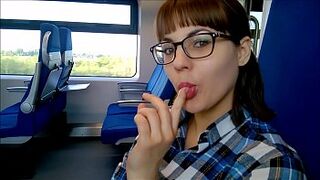 Open Space Sucking Dick in the train