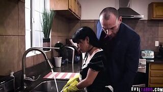 Big Tits Latina maid Aryana Amatist needed some cash so she submits to her sadistic boss Stirling Cooper in all his sexual desires.