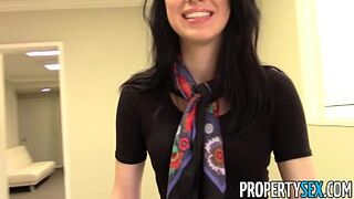 PropertySex - Cute brown-haired real estate agent home office sex act video
