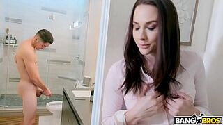 BANGBROS - Milf Chanel Preston Catches Son Jerking Off In Bathroom