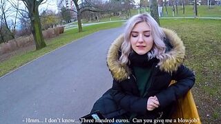 Babe sweet sixteen devour amazing seed for money - extreme public space sucking dick by Eva Elfie