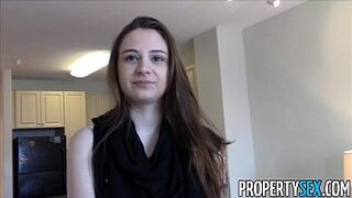 PropertySex - Daughter real estate agent with giant natural boobs homemade sex act