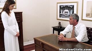 Mormon elder inspects virgin vagina before fingerfucking her
