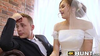 Amazing bride fucks stranger while hubby cuckolds
